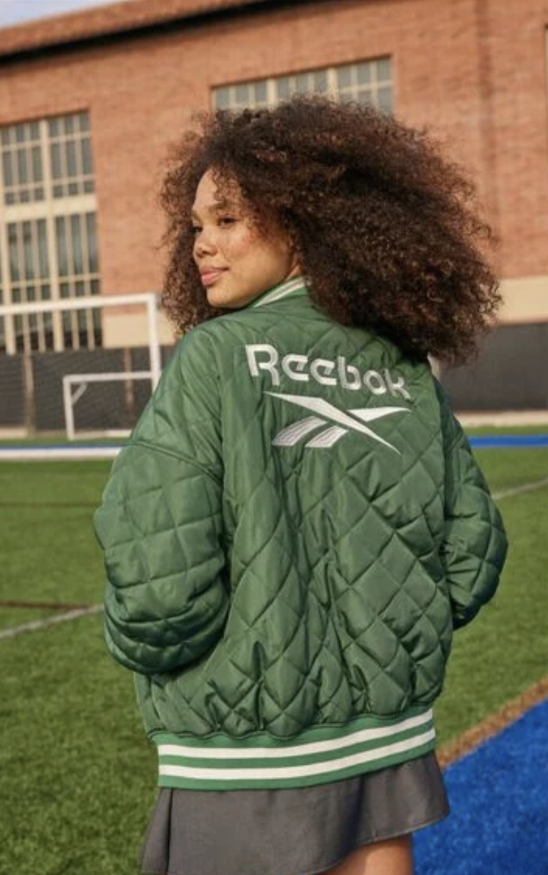 Forever 21 X Reebok Quilted Reebok Varsity Jacket For The