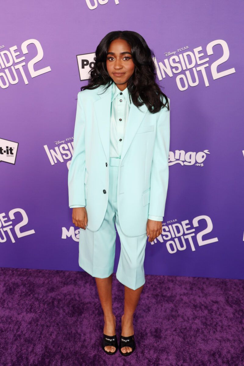 Wardrobe Breakdown: Ayo Edebiri In Blue Suit At Inside Out