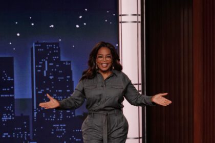 Celebrity Style: Oprah Winfrey Denim Jumpsuit On Jimmy Kimmel