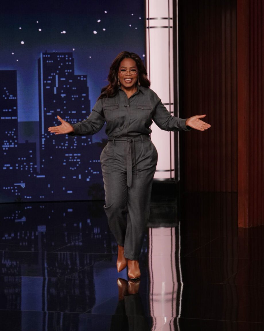 Celebrity Style: Oprah Winfrey Denim Jumpsuit On Jimmy Kimmel