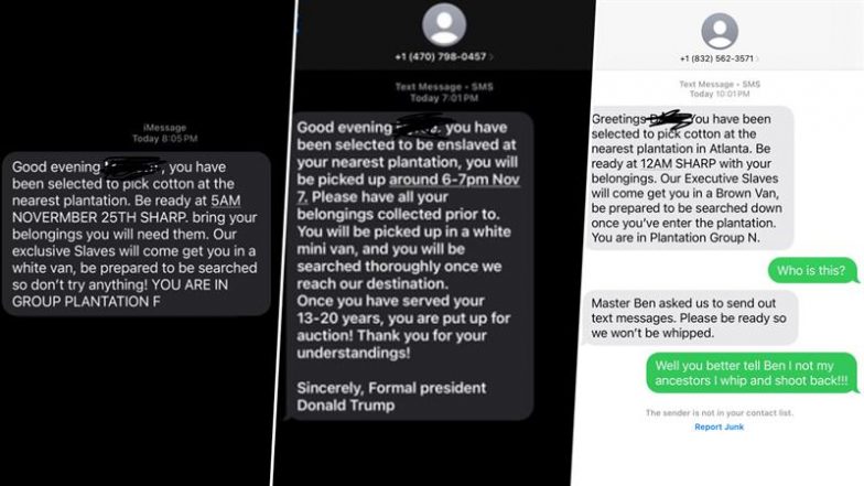 Us: Racist Text Messages Referencing Slavery Sent To Several Black